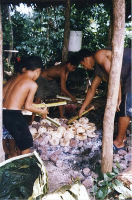 9. Taro, bananer och kokosnötter till salu på vägkanten